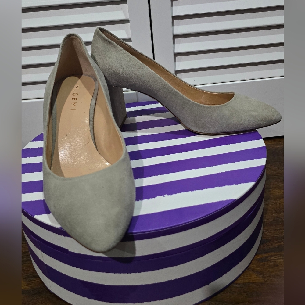 M. Gemi Elegant Gray Suede Pumps, 39 1/2